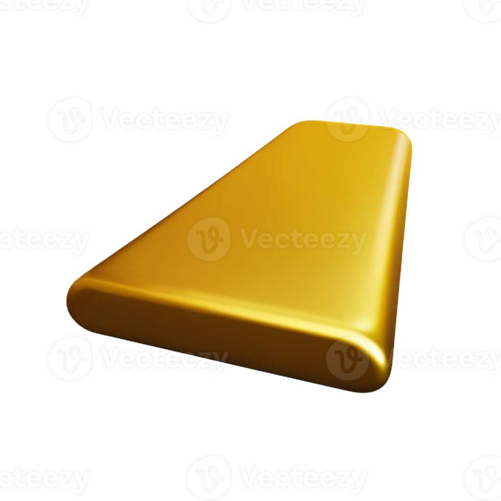 gold bar 3d rendering icon illustration png