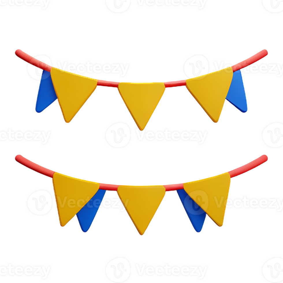 bunting 3d rendering icon illustration png