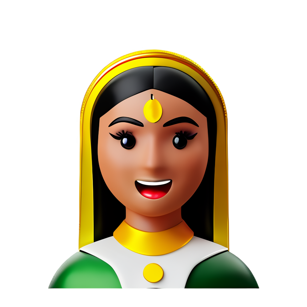 indian bride face 3d rendering icon illustration png