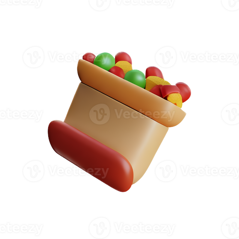 snacks 3d rendering icon illustration png
