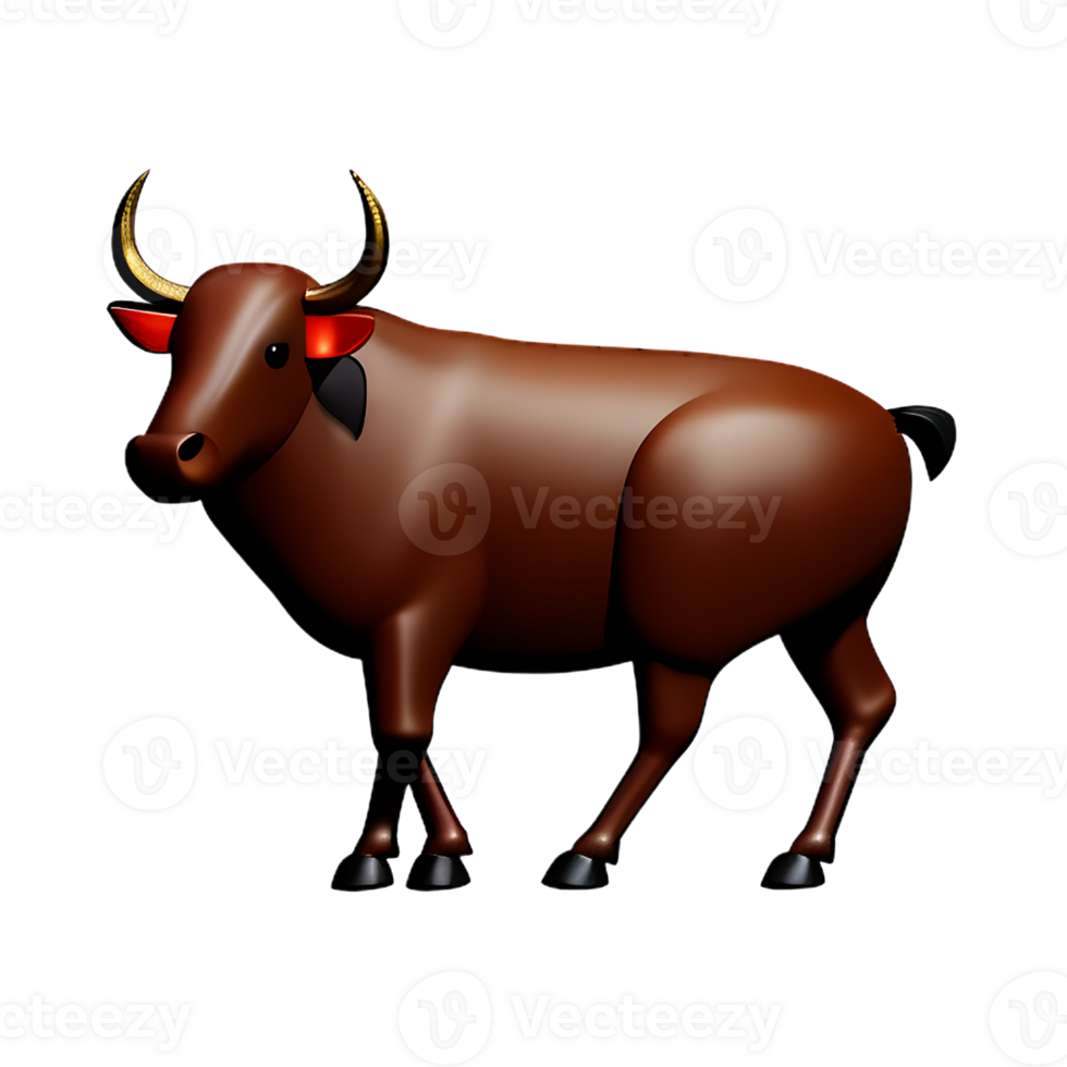 buffalo 3d rendering icon illustration png