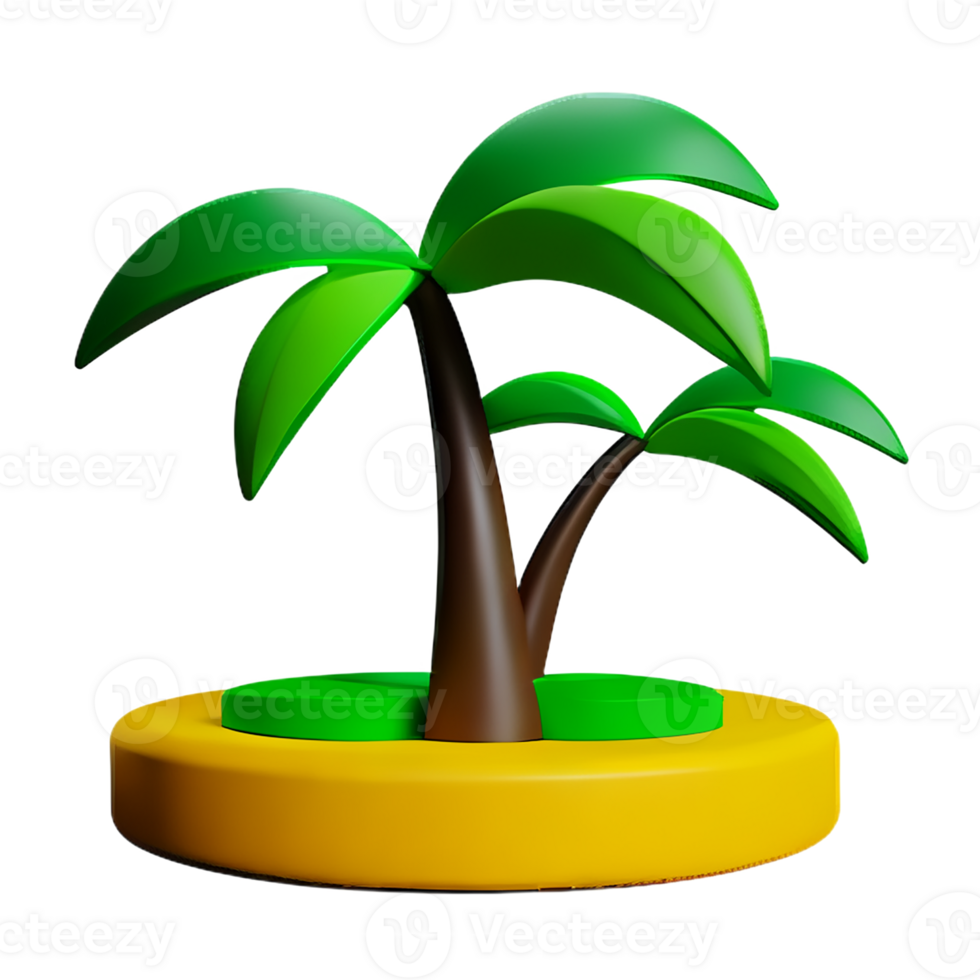 banana tree 3d rendering icon illustration png
