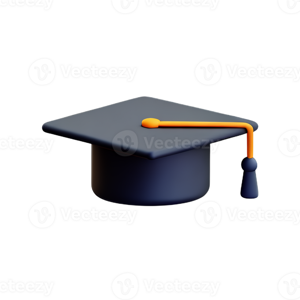 graduation hat 3d rendering icon illustration png