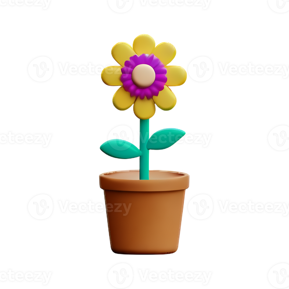 flower corner 3d rendering icon illustration png