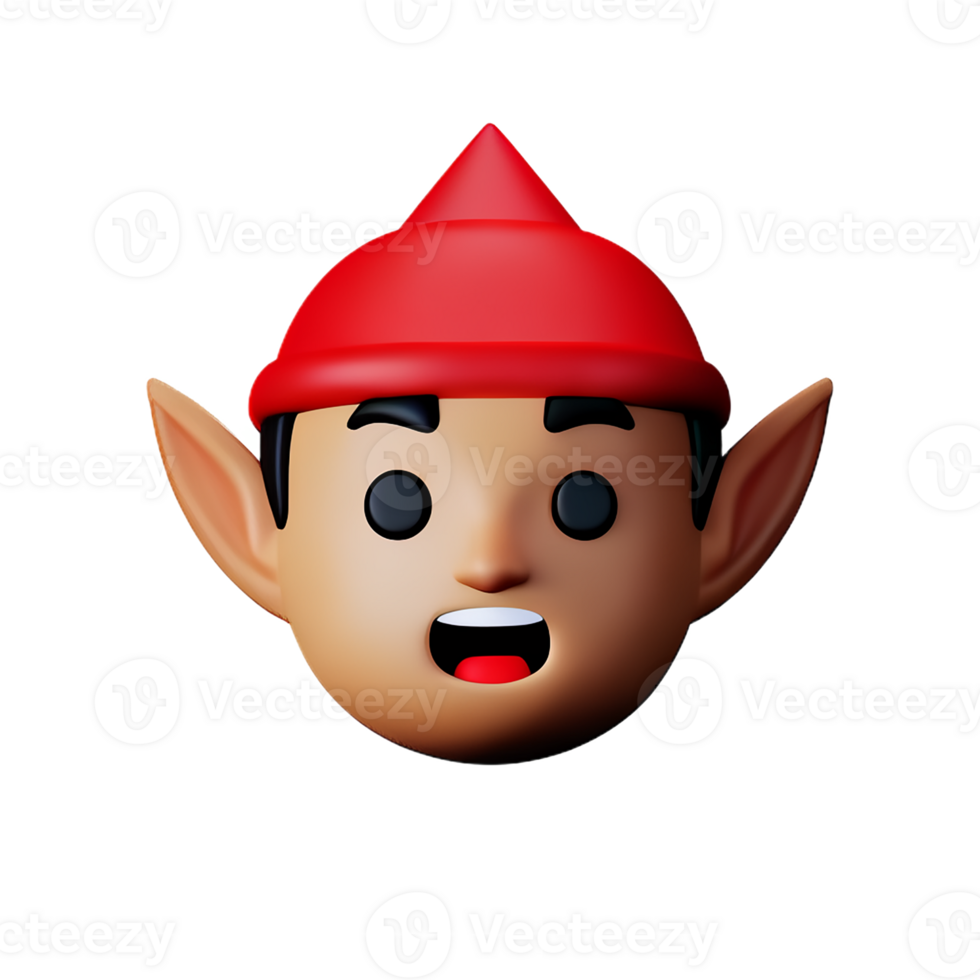 elf face 3d rendering icon illustration png