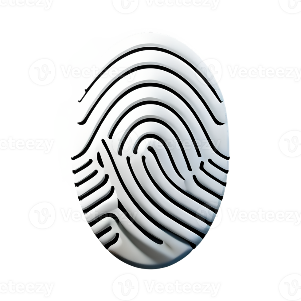 huella dactilar 3d representación icono ilustración png