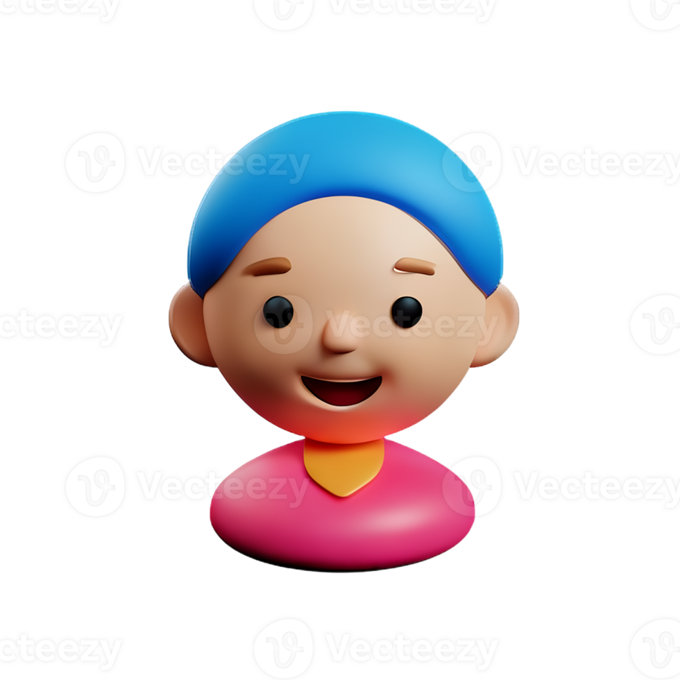 grandma face 3d rendering icon illustration png