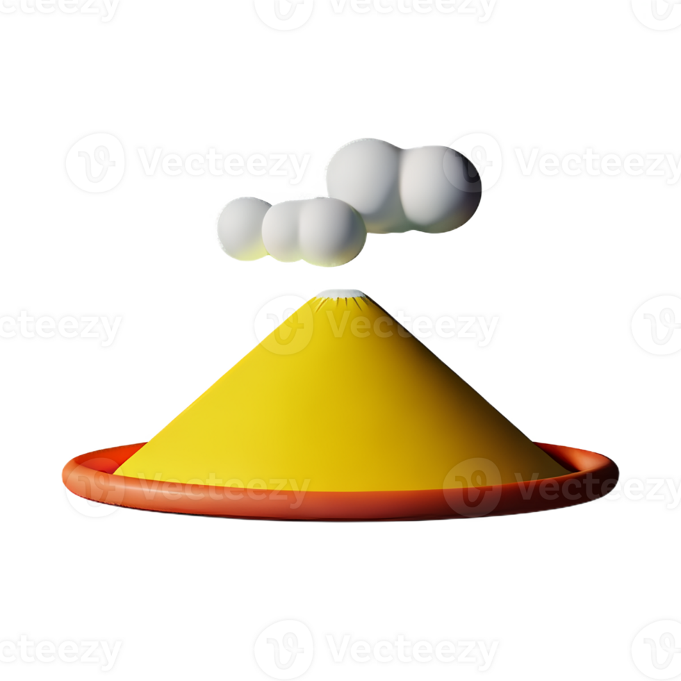 vulkaan 3d renderen icoon illustratie png