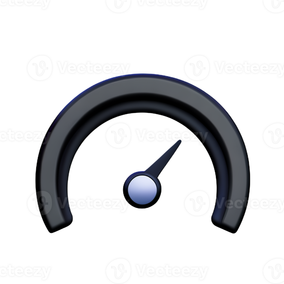 speedometer 3d rendering icon illustration png