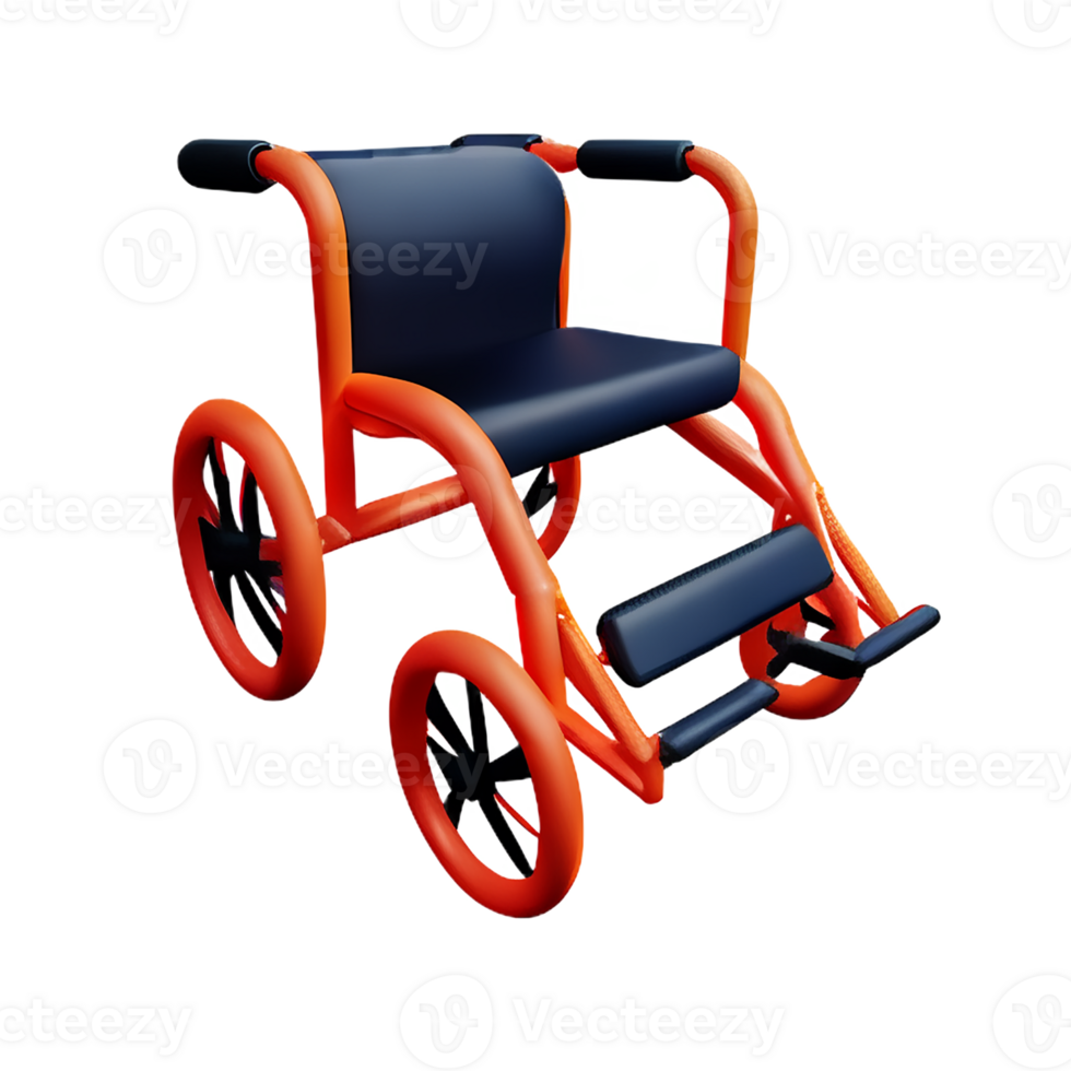 wheelchair 3d rendering icon illustration png