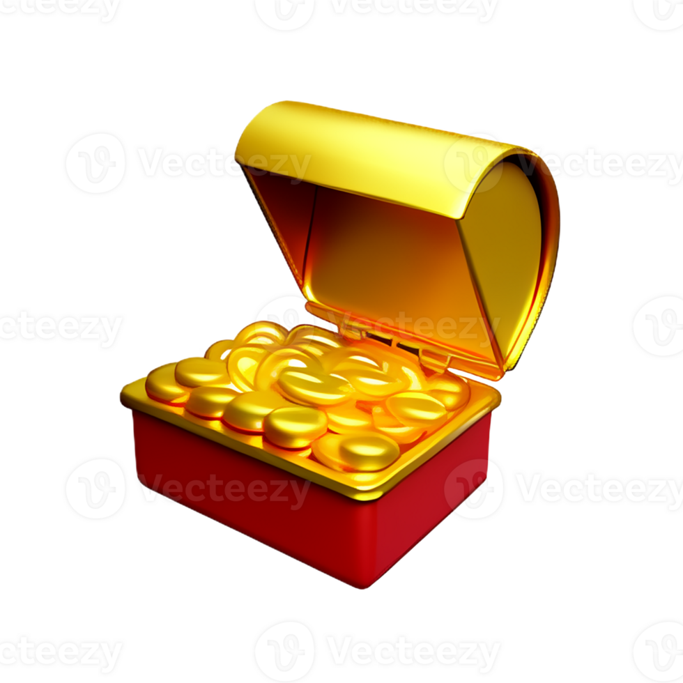 treasure 3d rendering icon illustration png