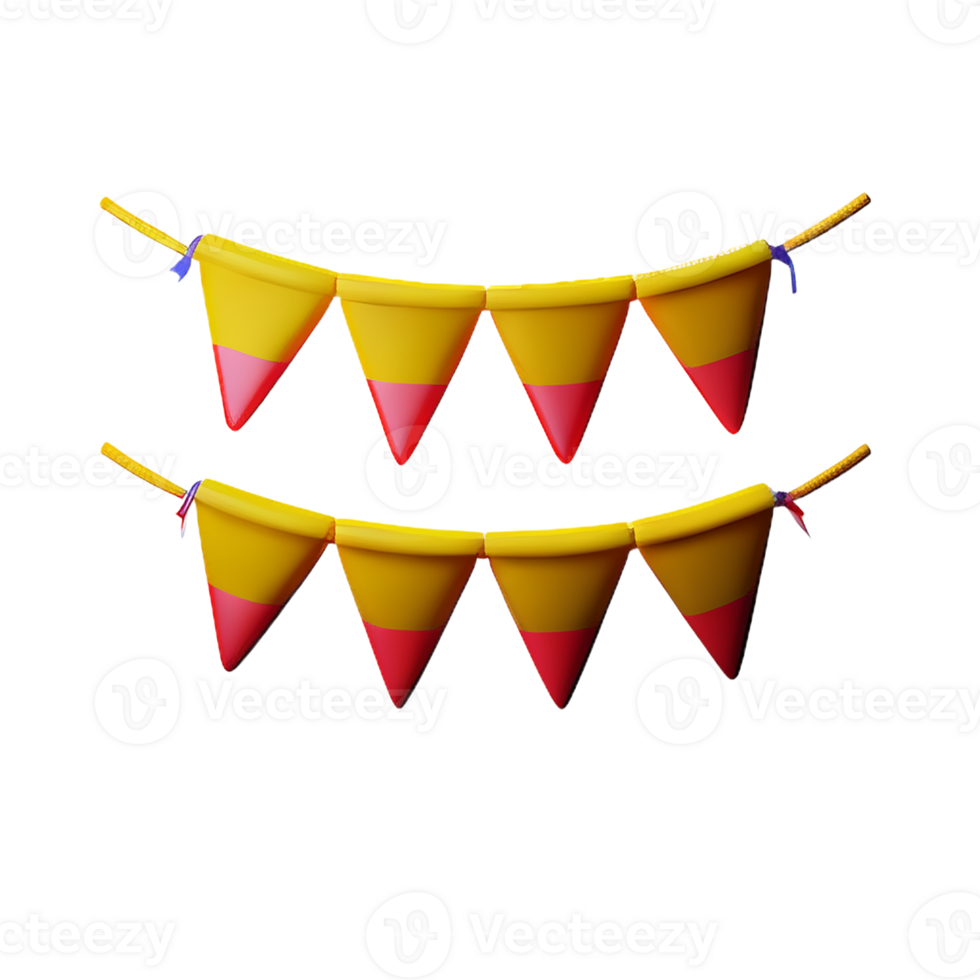 bunting 3d rendering icon illustration png