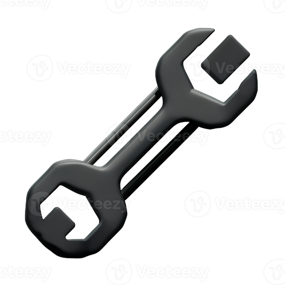 wrench 3d rendering icon illustration png