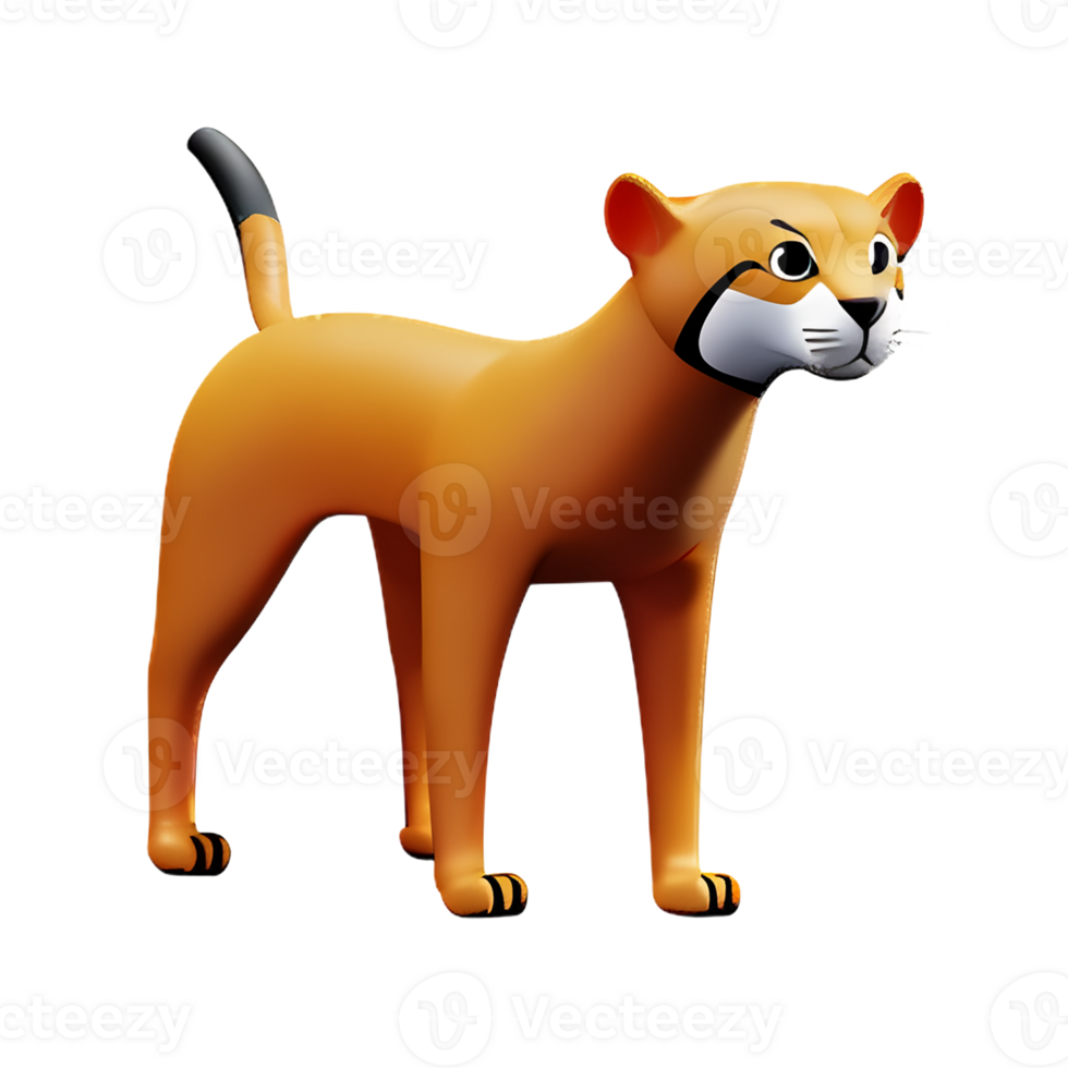 cheetah 3d rendering icon illustration png