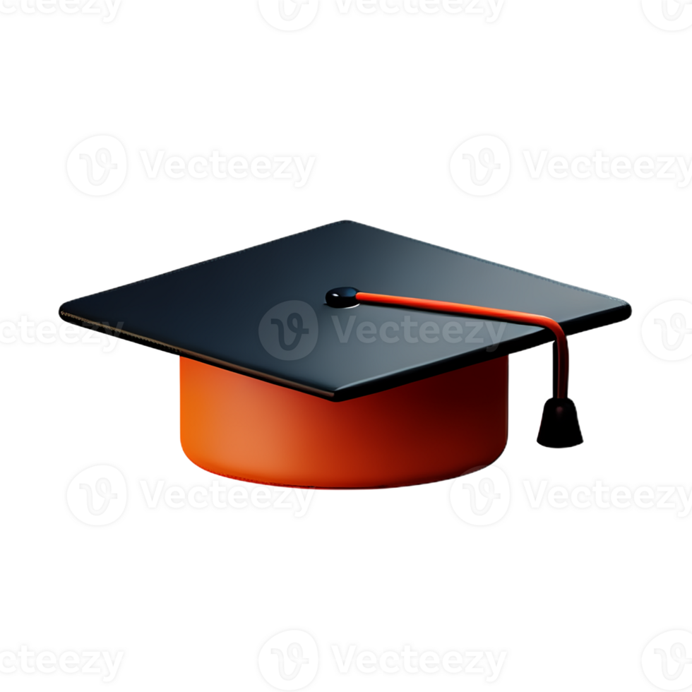 graduation hat 3d rendering icon illustration png
