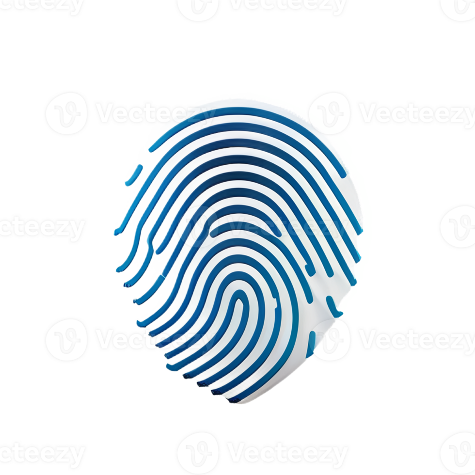 fingerprint 3d rendering icon illustration png