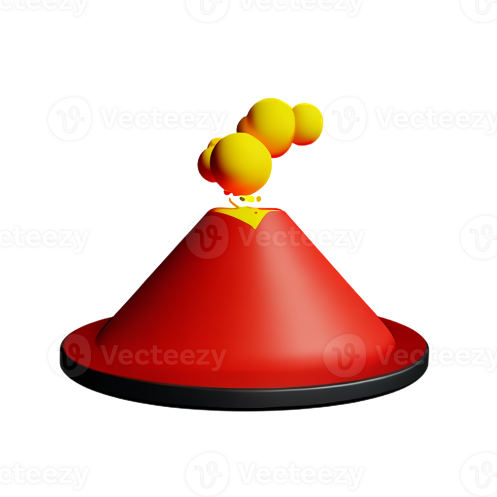 volcano 3d rendering icon illustration png