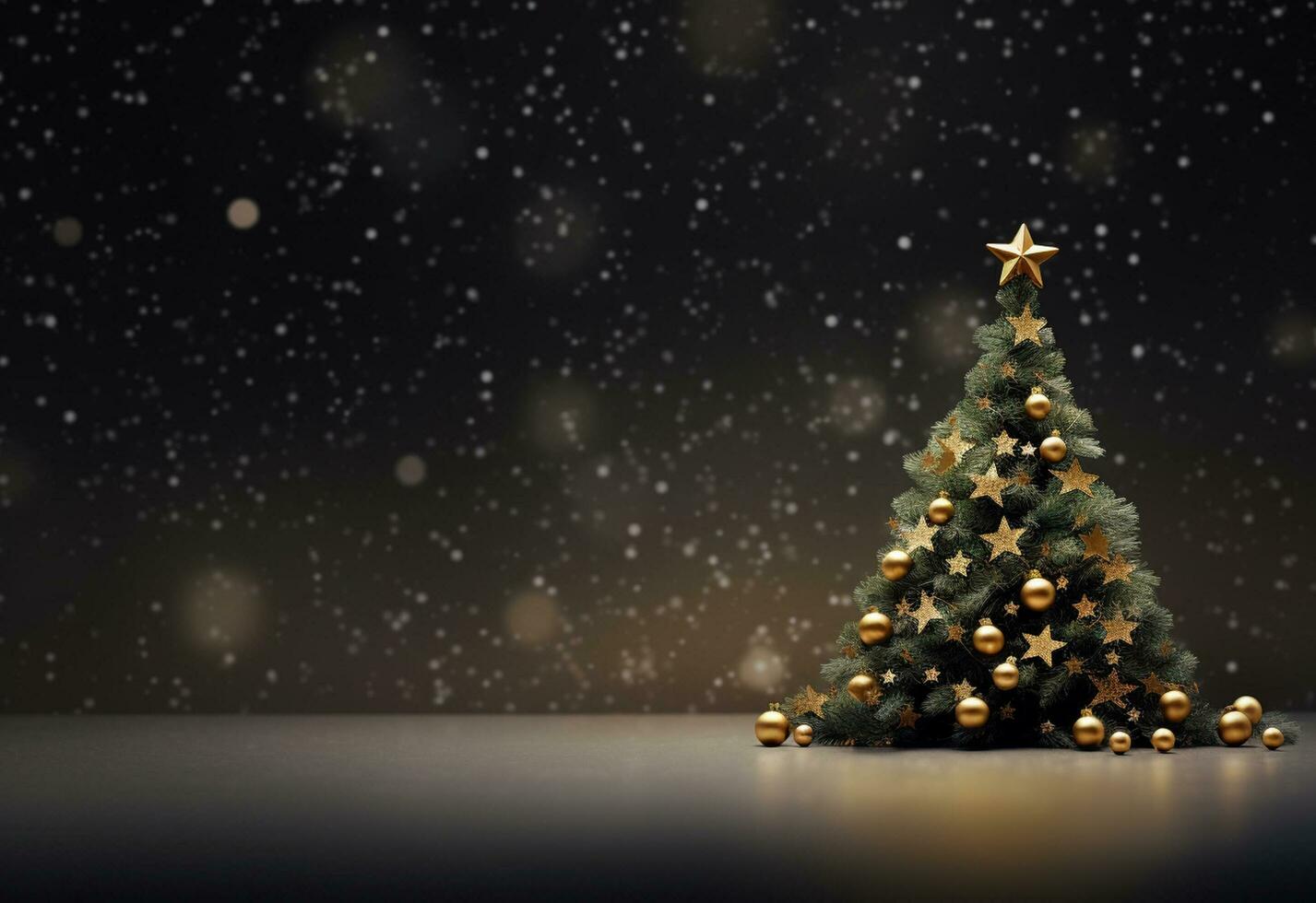 Ai generative Christmas background with negative space realistic image ultra hd high design very detailed photo