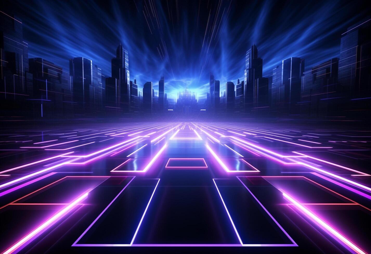 Neon illuminated futuristic backdrop realistic image, ultra hd, high design very detailed photo