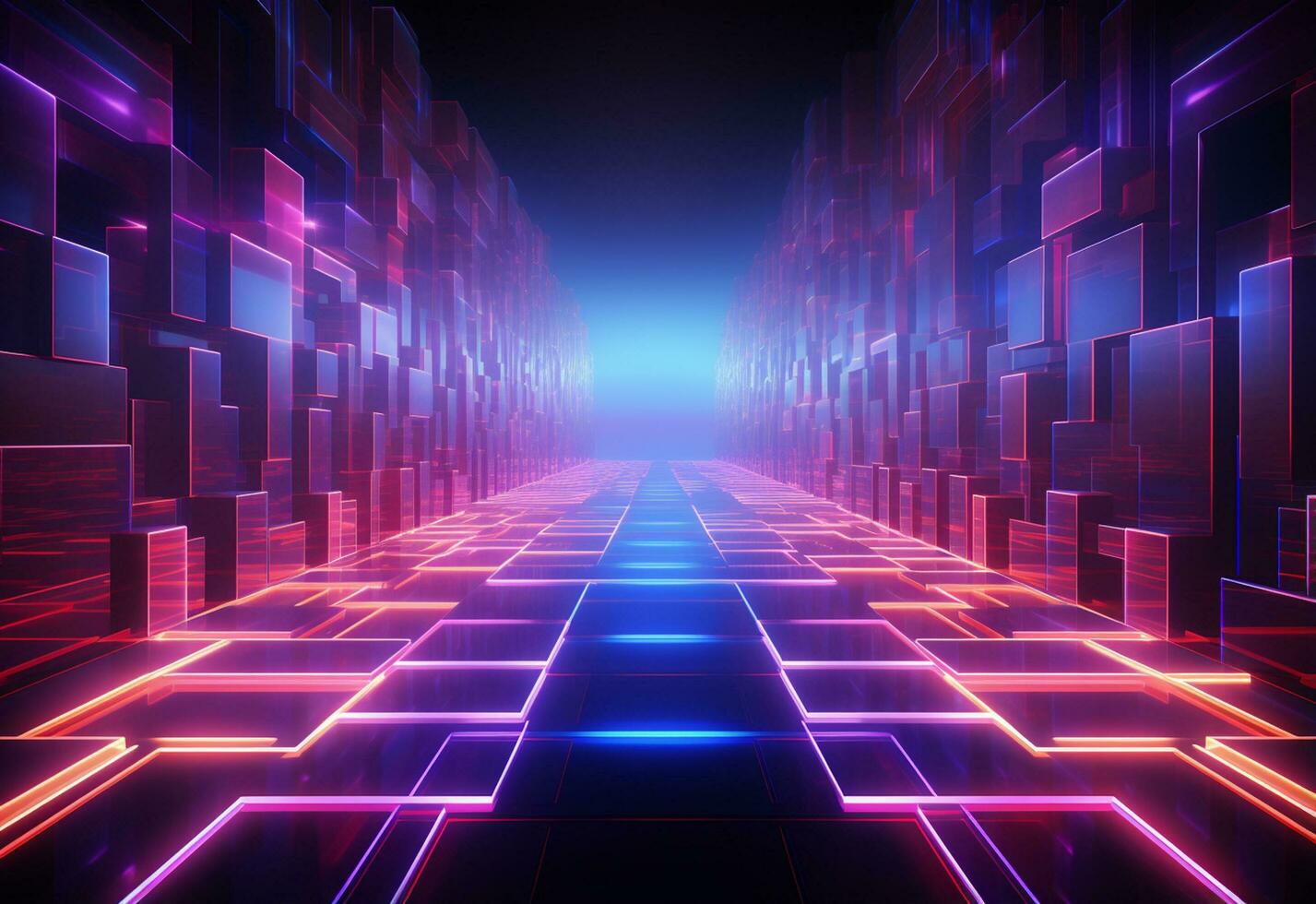 Ai Generative Neon illuminated futuristic backdrop realistic image, ultra hd, high design very detailed photo