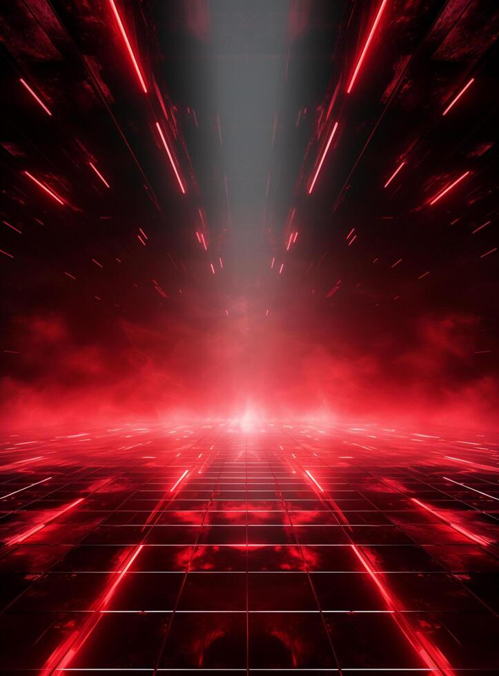 Ai generative Backdrop With Illumination Of Red Spotlights For Flyers realistic image ultra hd high design photo