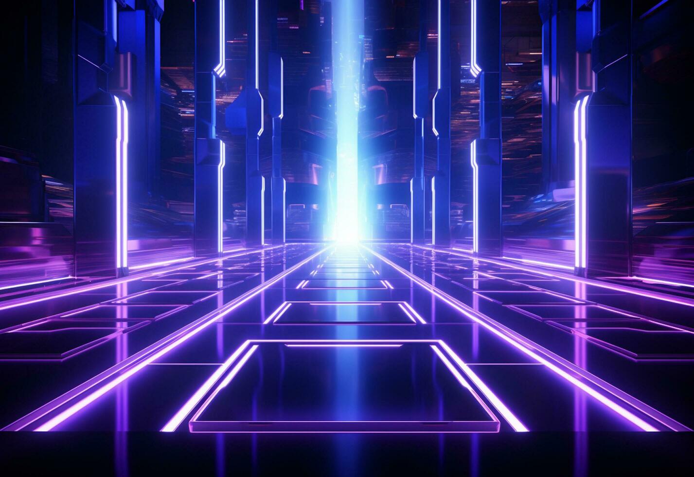 Ai Generative Neon illuminated futuristic backdrop realistic image, ultra hd, high design very detailed photo