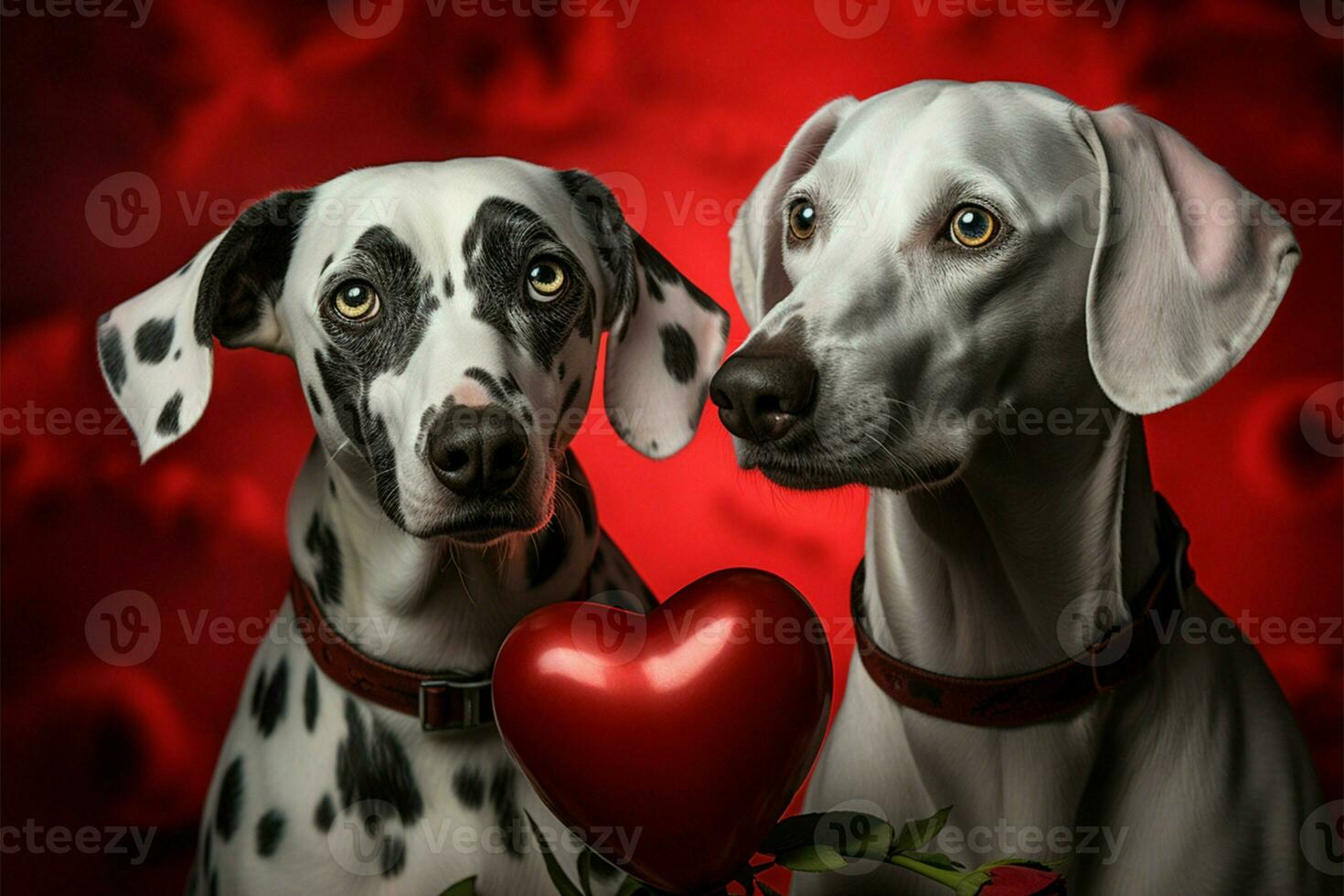 Love flourishes as Dalmatian dogs exhibit their heartwarming companionship AI Generated photo