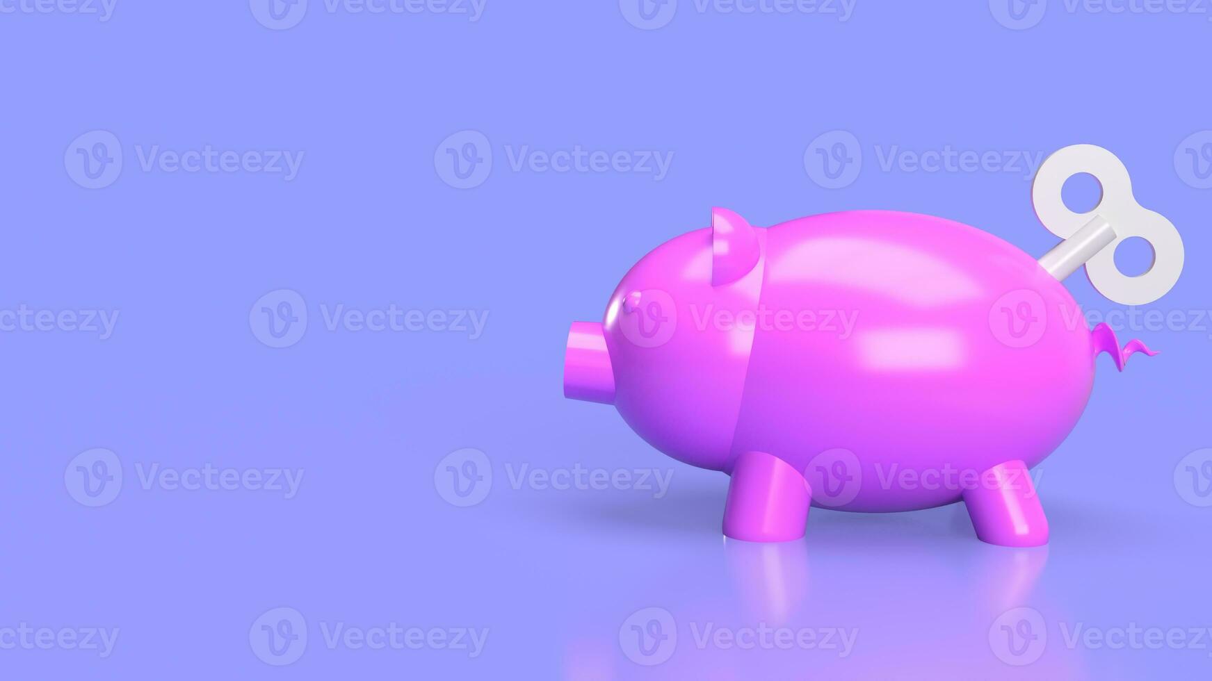 The piggy bank with wind up for earn or saving concept 3d rendering photo