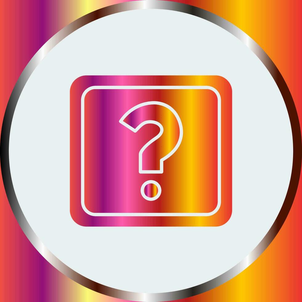 Unique Question Mark Vector Icon