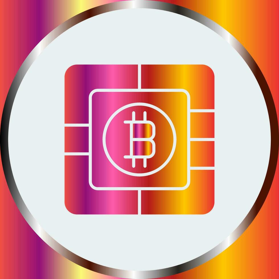 Bitcoin Chip Vector Icon