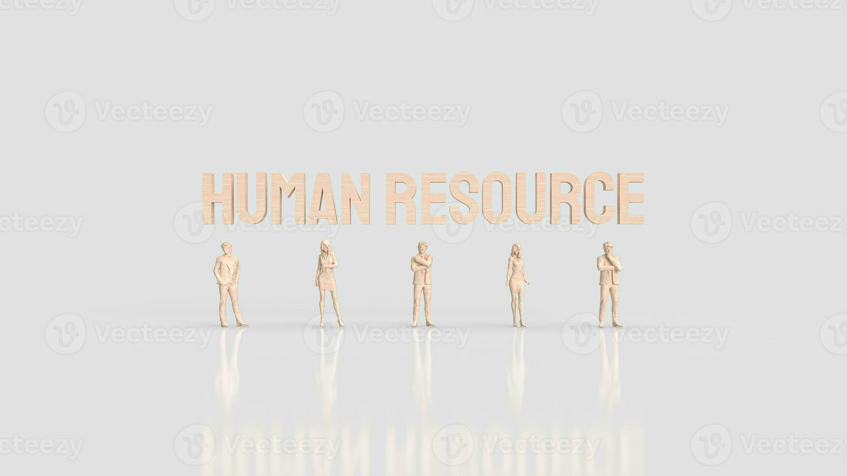 The Human resources Text and human figure for Business concept 3d rendering photo