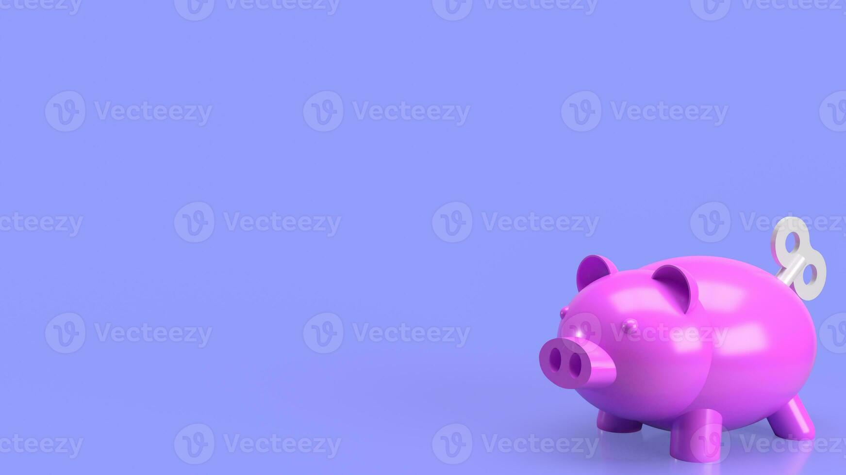 The piggy bank with wind up for earn or saving concept 3d rendering photo
