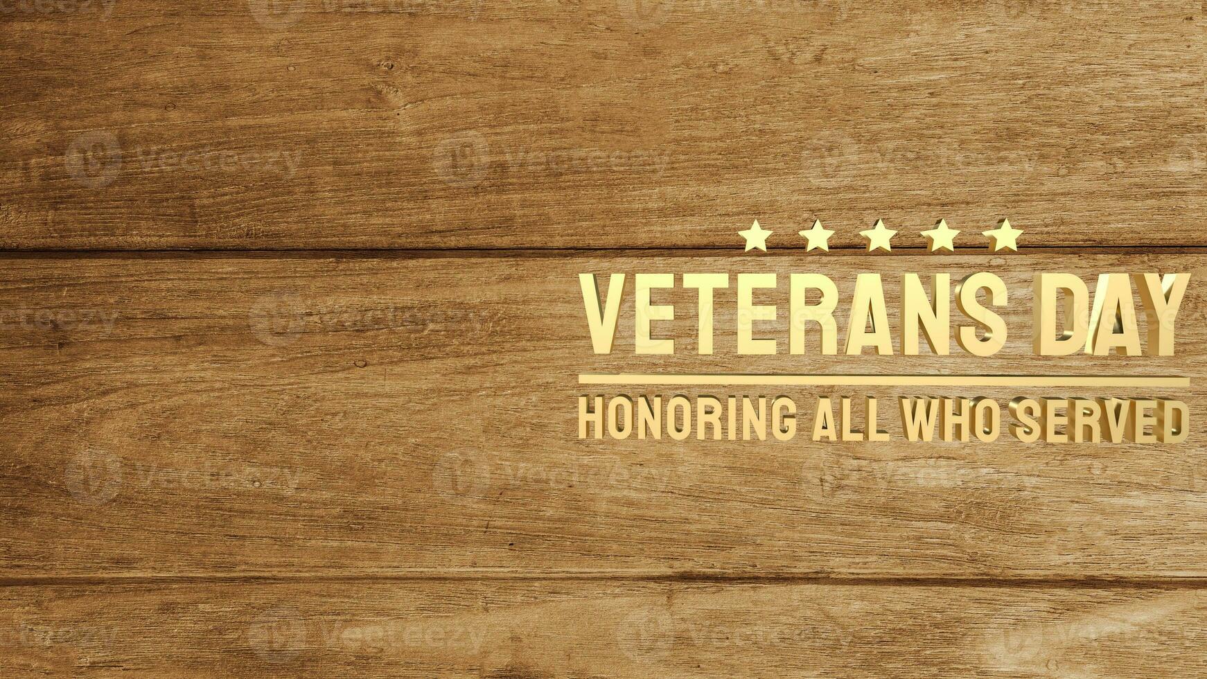 The veterans day gold text for holiday concept 3d rendering photo