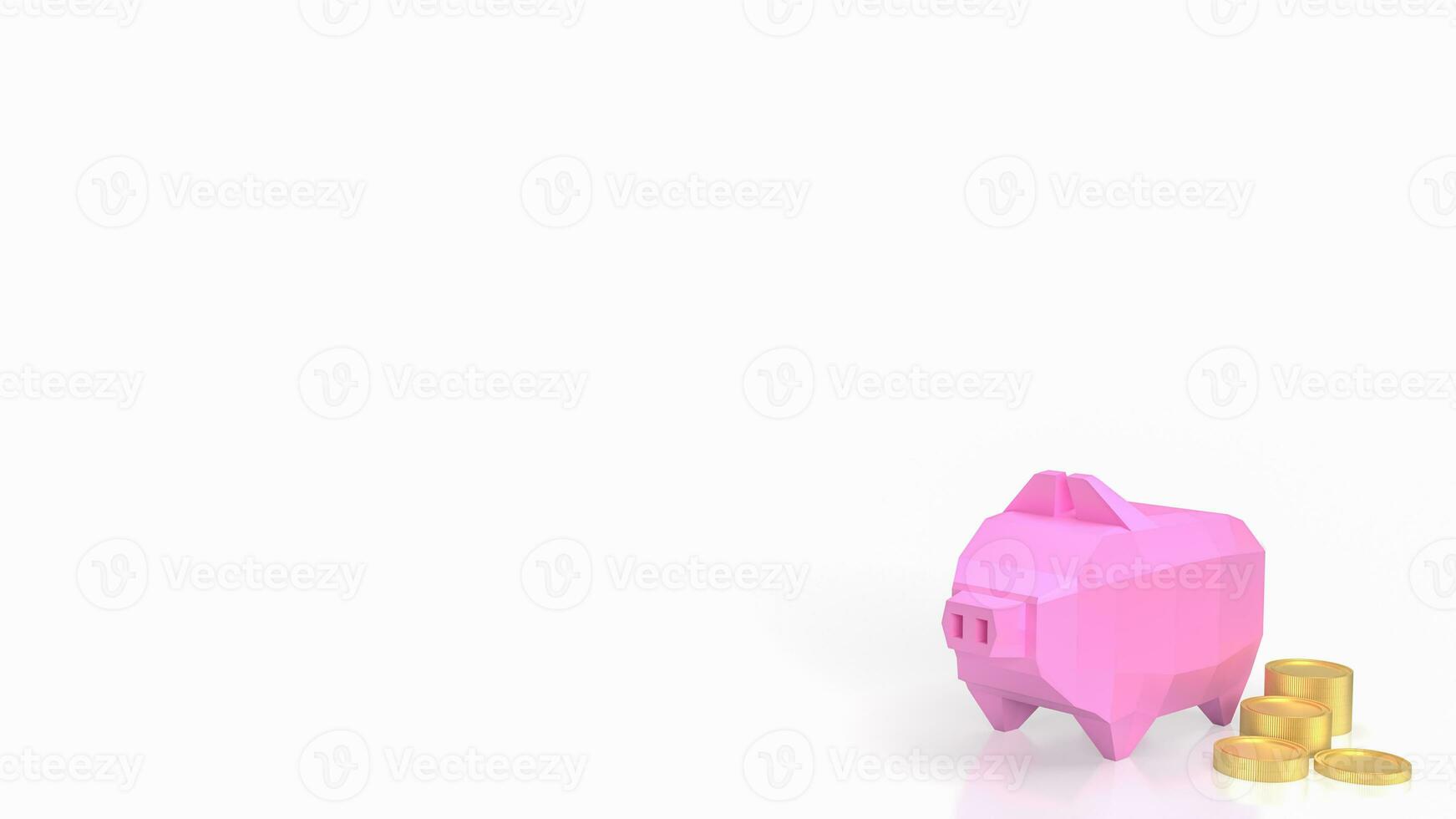 The piggy bank and gold coin for savings concept 3d rendering photo