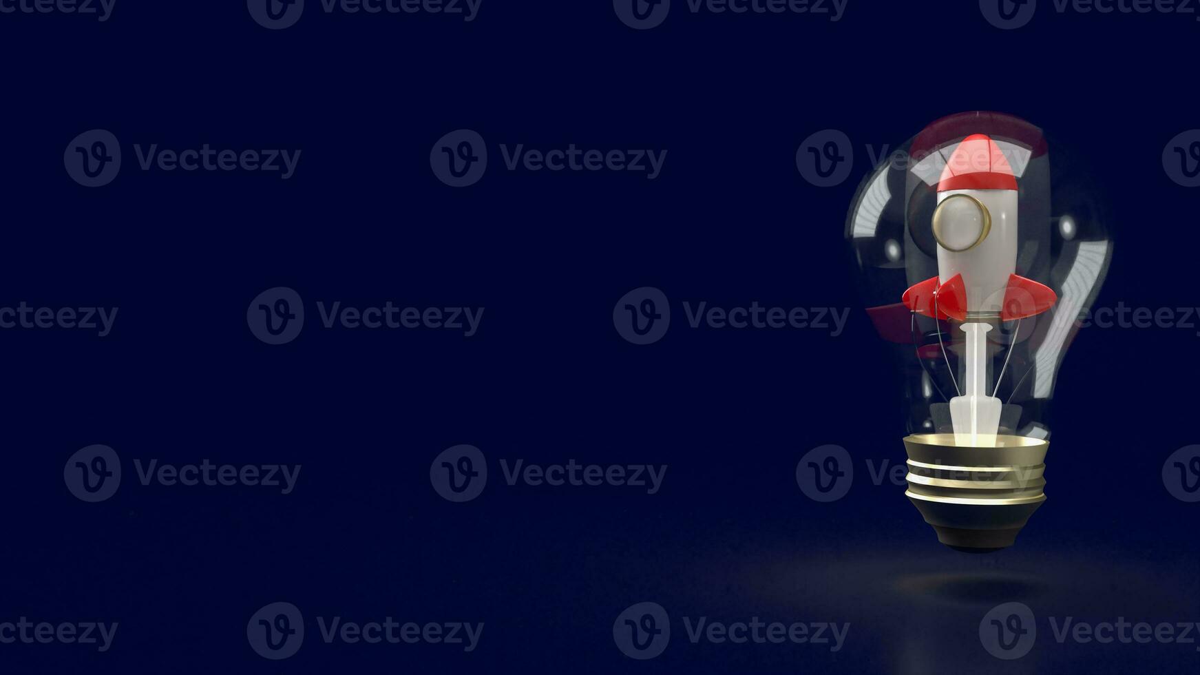 The rocket in bulb for startup Business concept 3d rendering photo