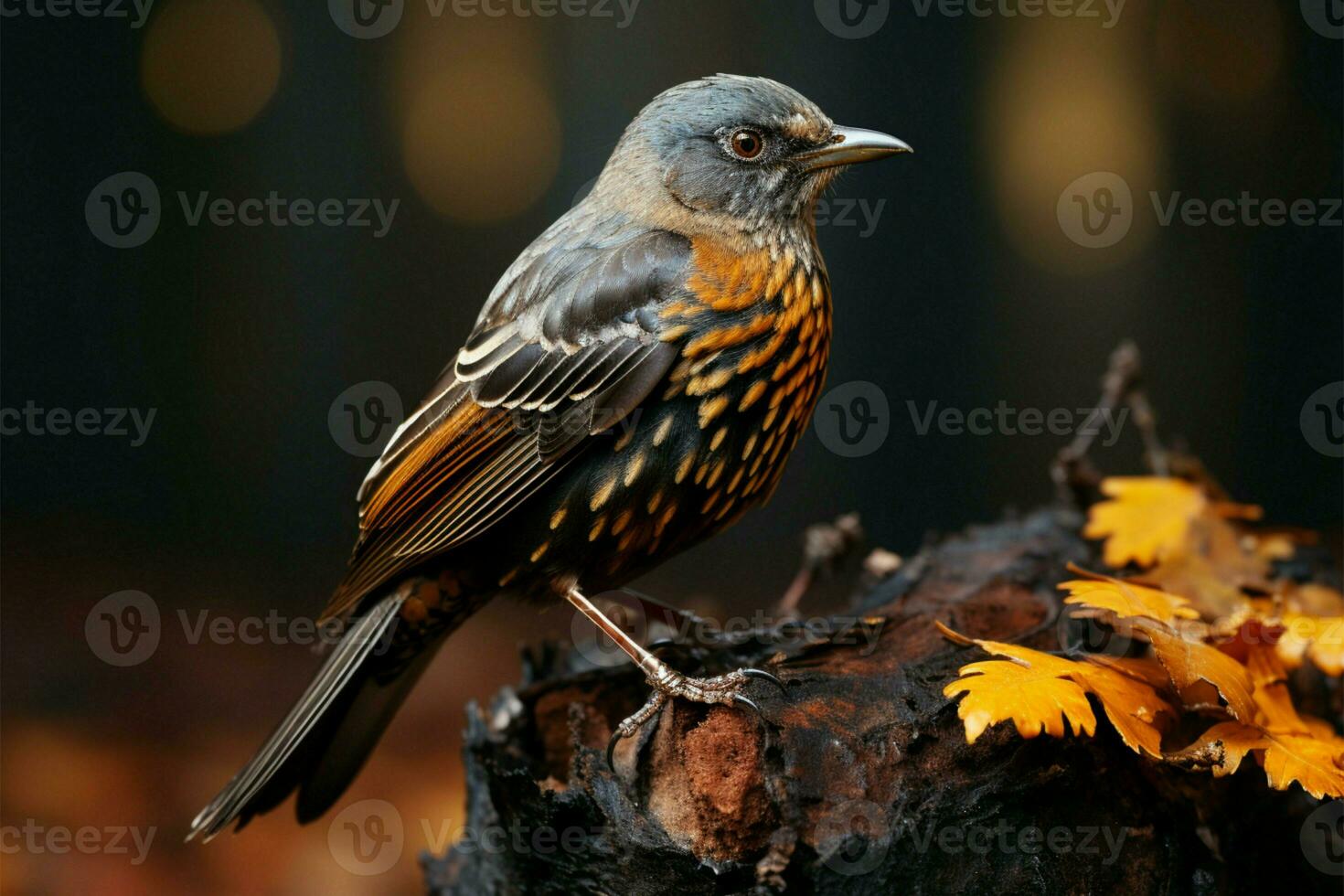 The Turdidae family features Turdus merula, known as the common blackbird AI Generated photo