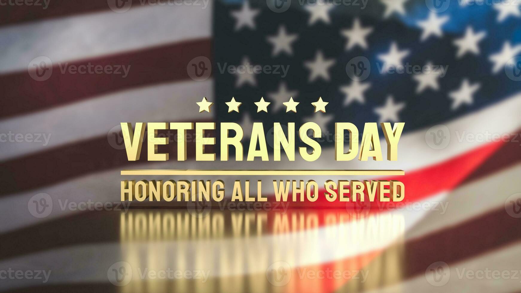 The veterans day gold text for holiday concept 3d rendering photo