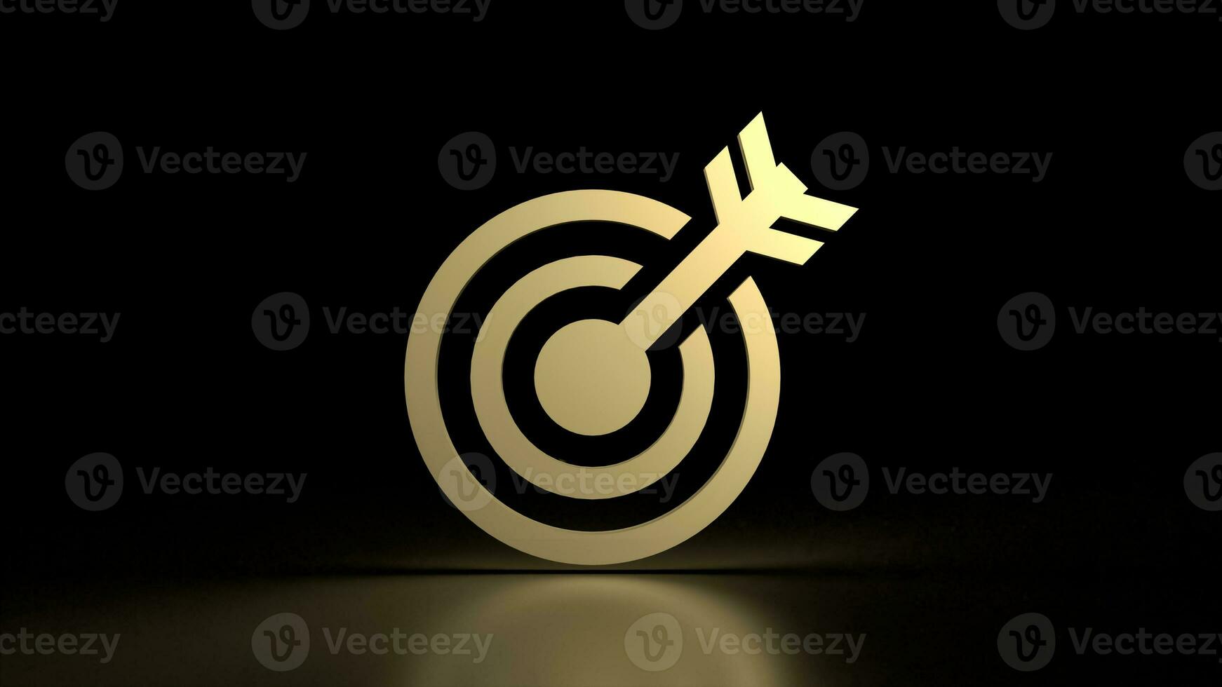 The Gold point icon on black background  3d rendering photo