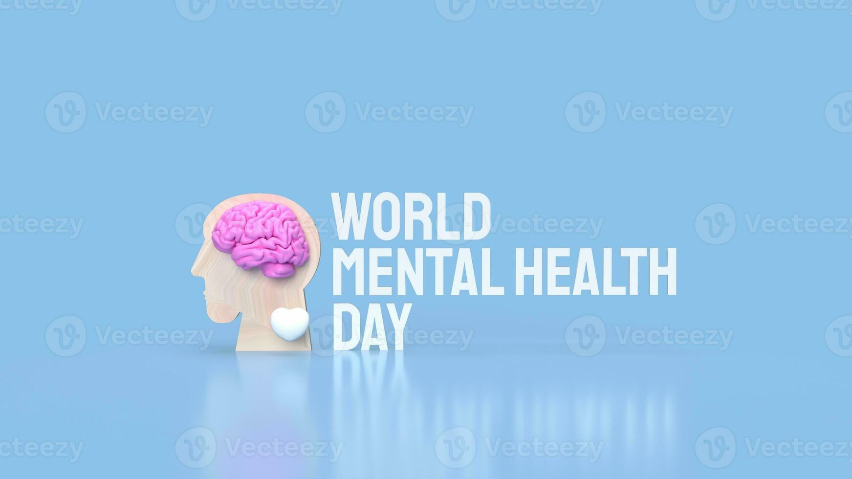 The human head and brain for World Mental Health Day concept 3d rendering photo