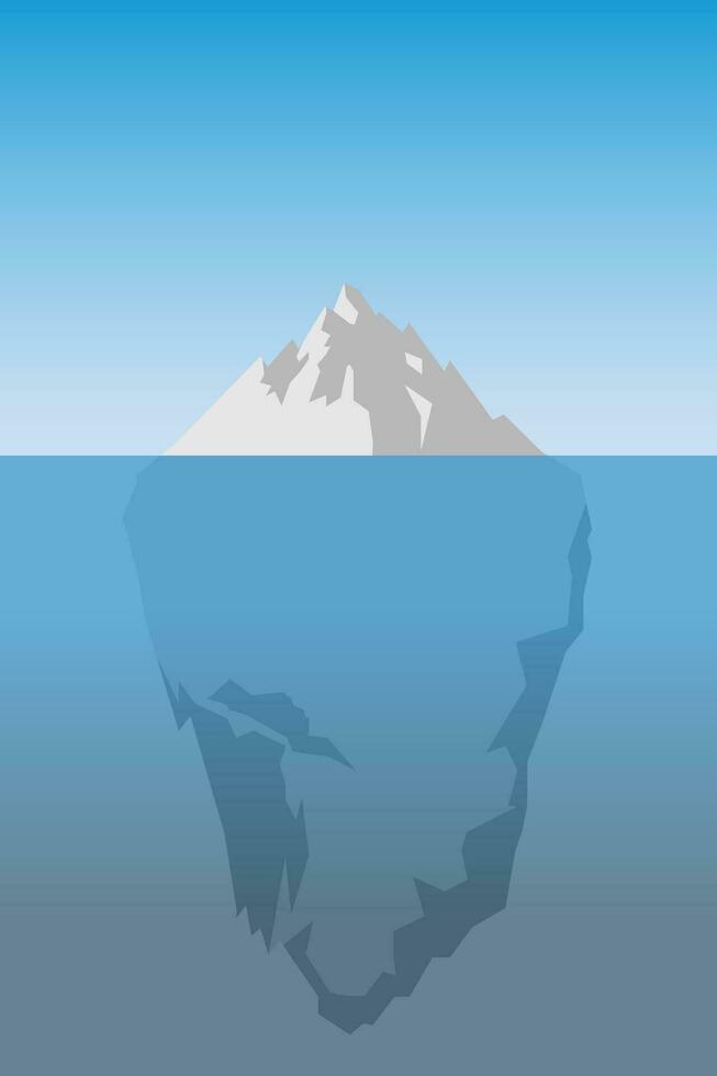 Iceberg in water illustrated design vector