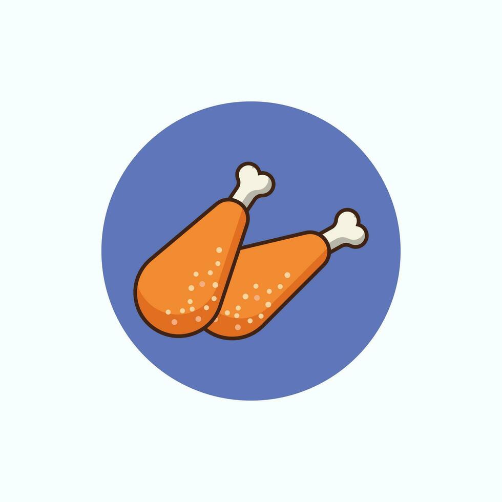 vector two fried chicken thighs simple logo icon.