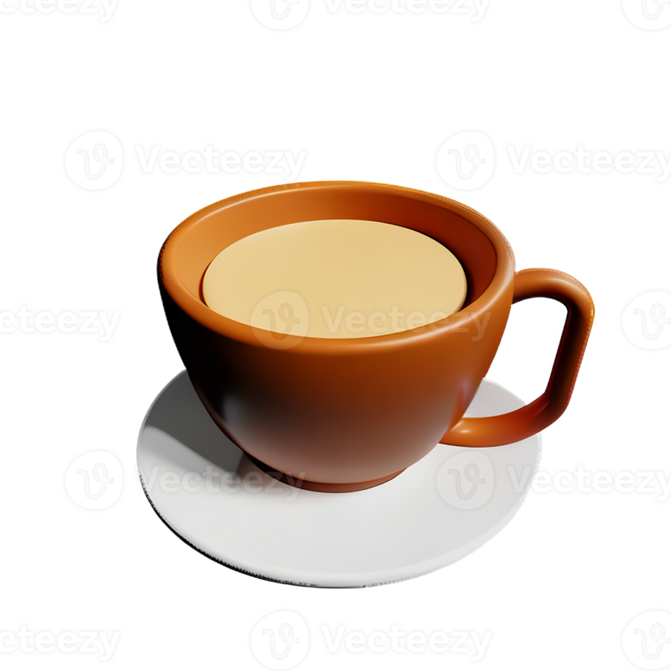 cappuccino 3d rendering icon illustration png