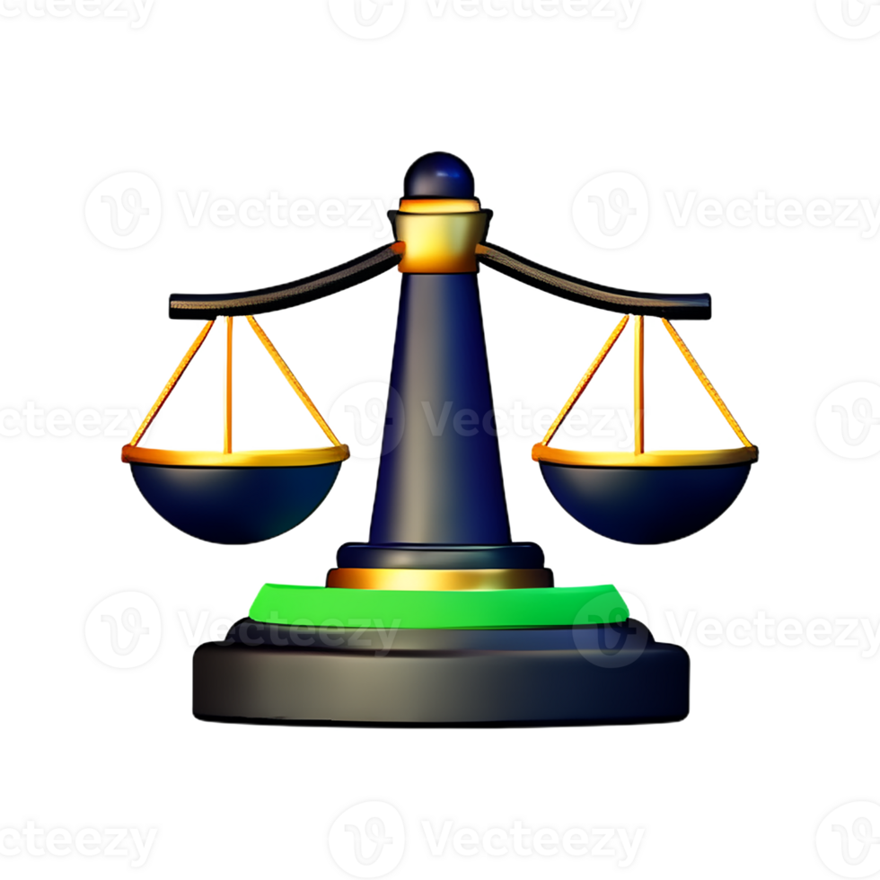 justiça 3d Renderização ícone ilustração png