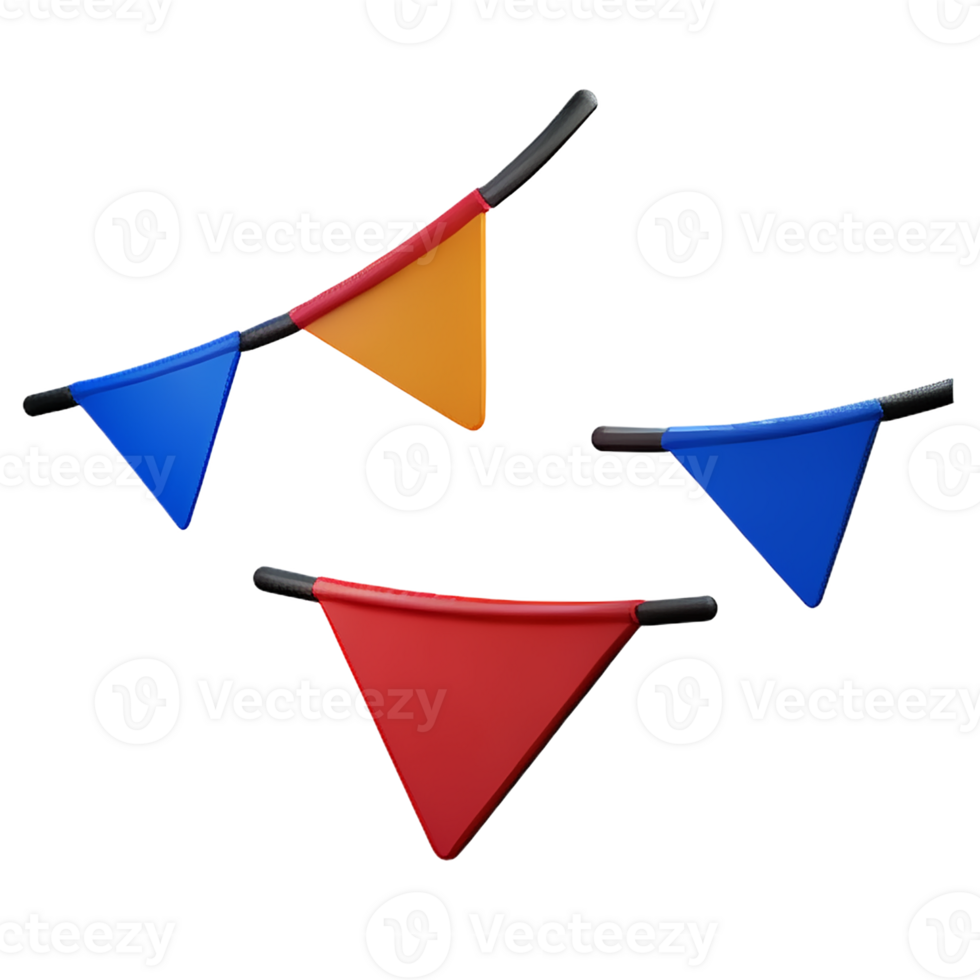 bunting 3d rendering icon illustration png