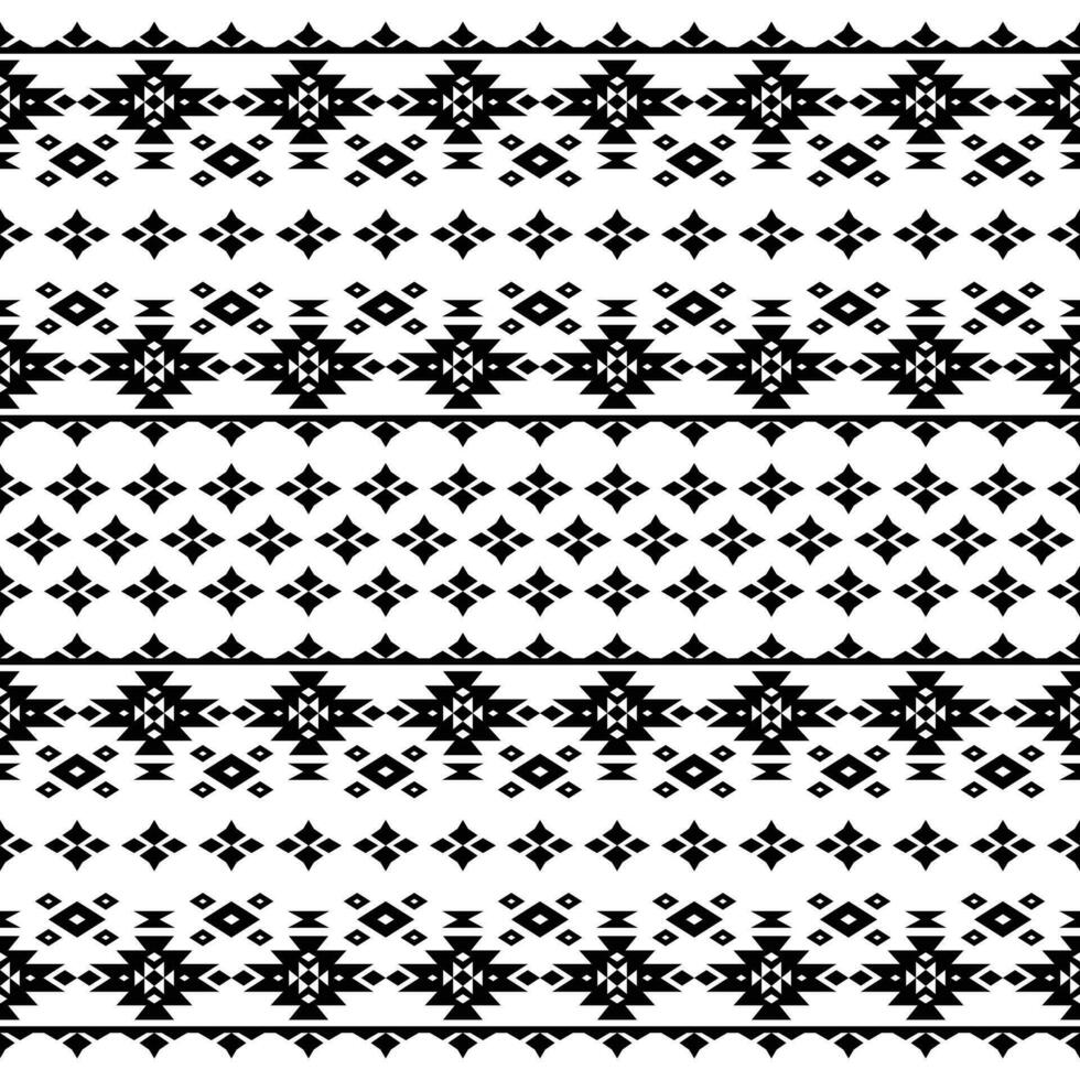 Geometric seamless tribal pattern traditional in black and white color. Ethnic style design for textile. vector