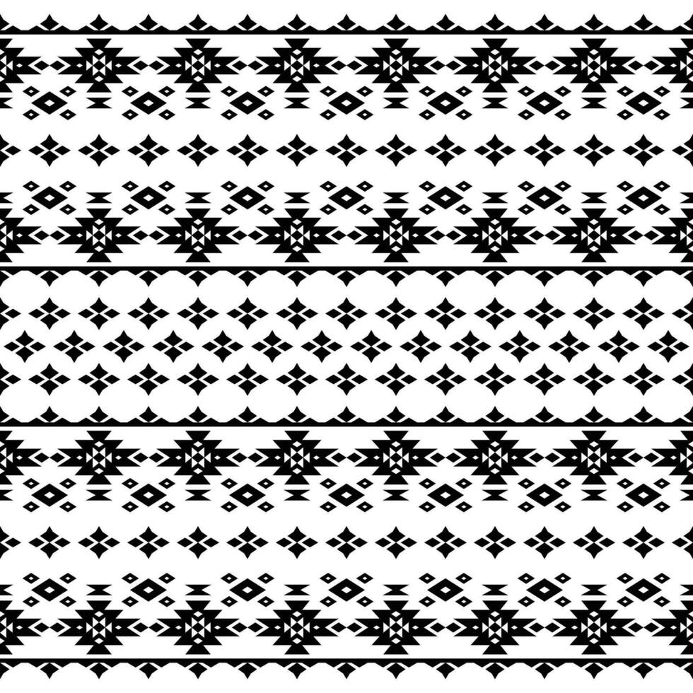 Geometric seamless tribal pattern traditional in black and white color. Ethnic style design for textile. vector