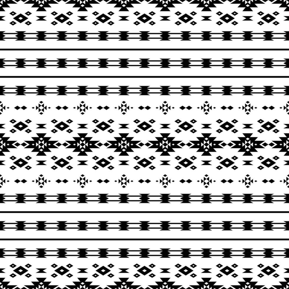 Aztec geometric seamless ethnic pattern in black and white color. Ornament stripe traditional style design for textile. vector