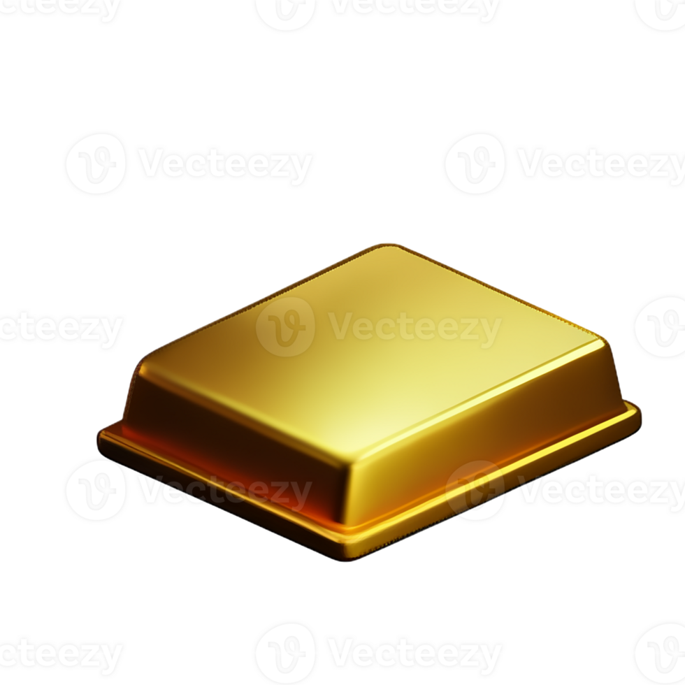gold bar 3d rendering icon illustration png
