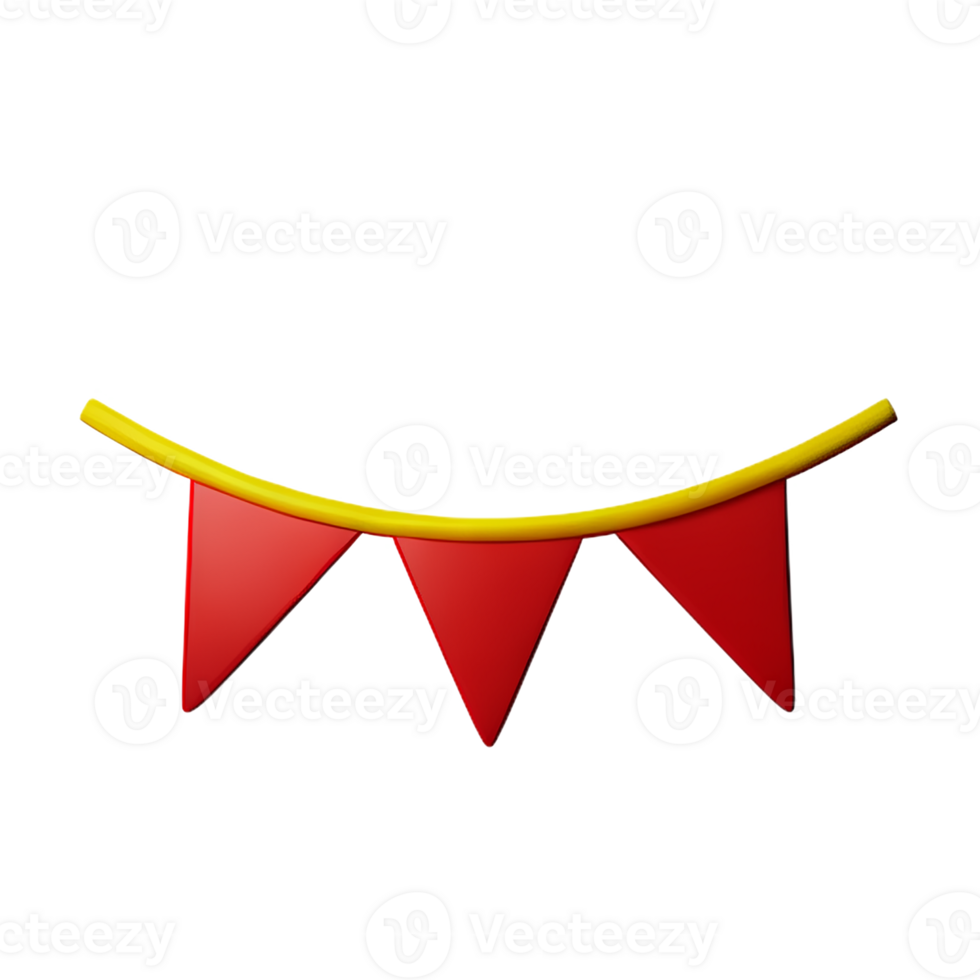 bunting 3d rendering icon illustration png