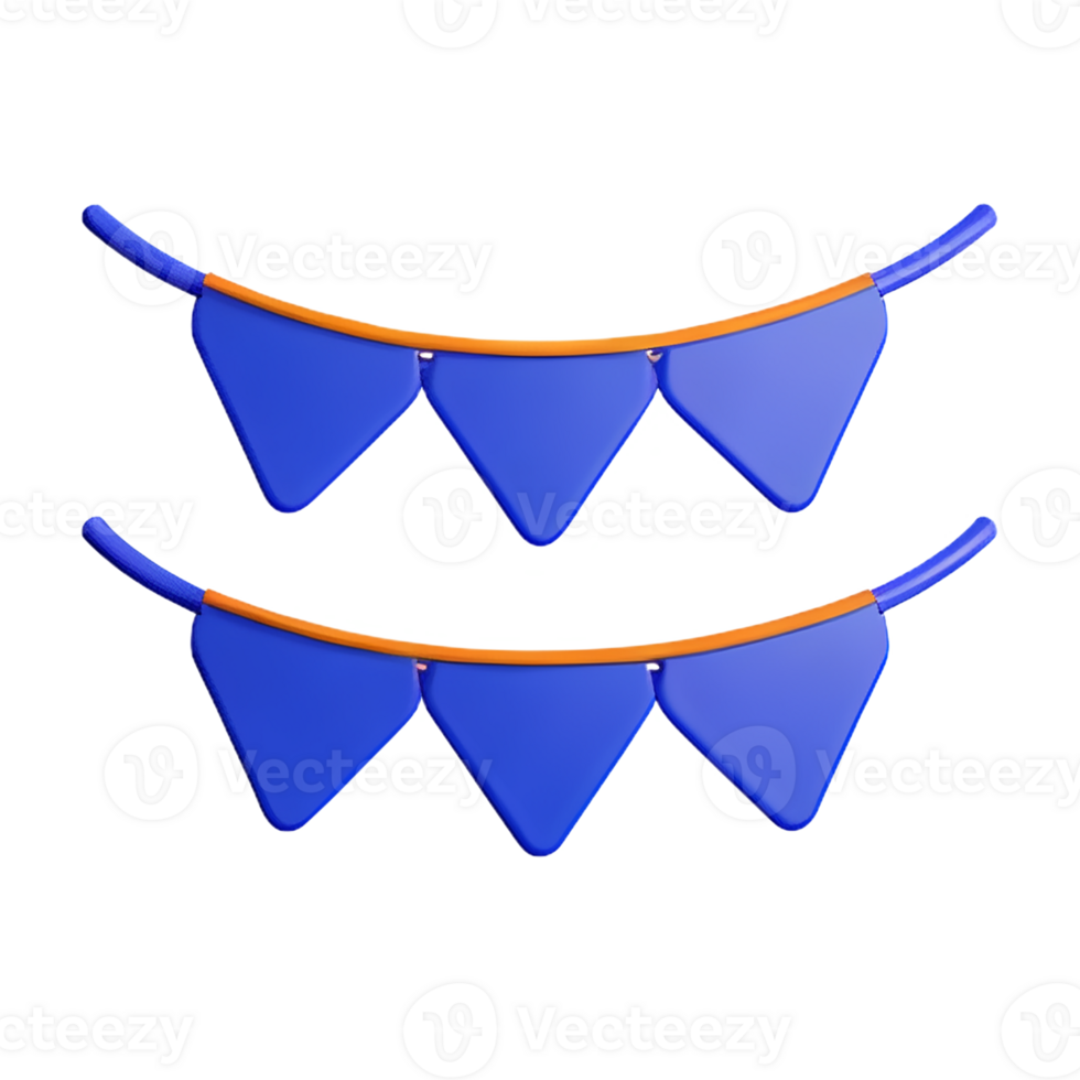bunting 3d rendering icon illustration png